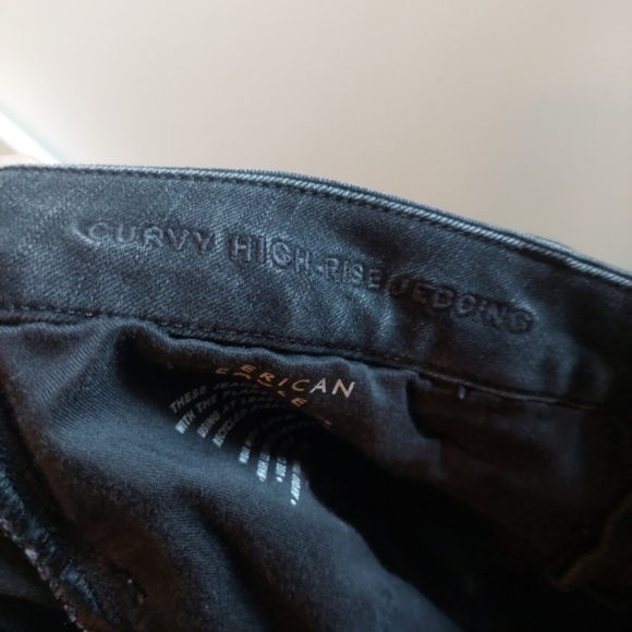 American Eagle Outfitters Curvy High Rise Dream Stretch Jegging Black 16 Short - Picture 7 of 8